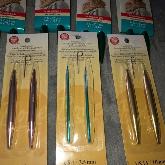 Boye  knitting Needles 10”‎ Plus Interchangeable replacement Parts US 4 US… - Picture 7 of 10